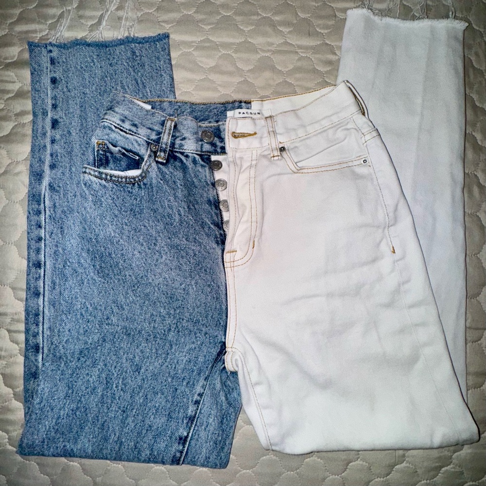 PacSun women’s, size 22, Dual-Tone Blue and White, Straight Leg Jeans